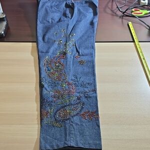 SilkLand Navy Blue Denim Trousers 100% Cotton Sz 10